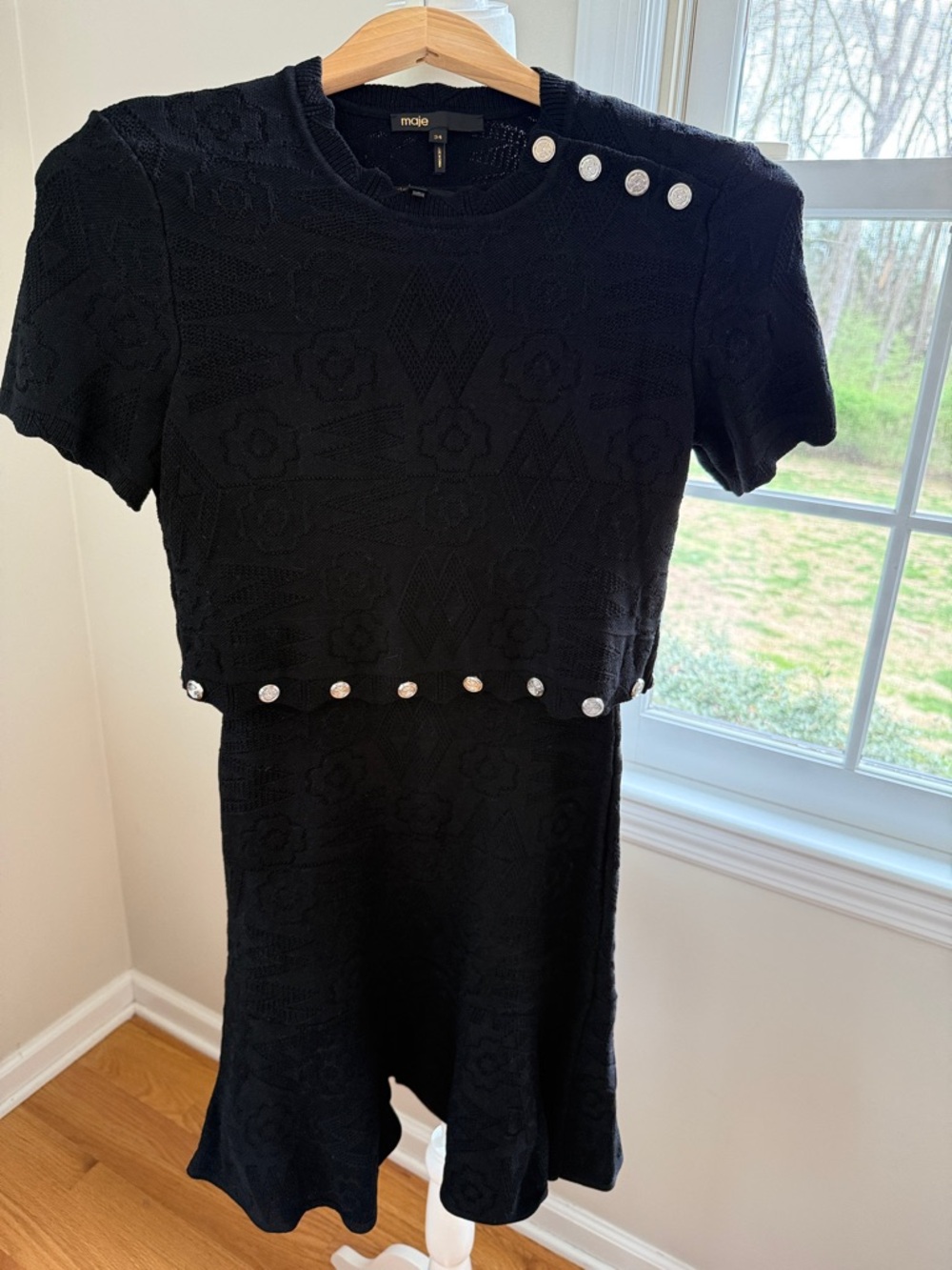 MAJE 2 PC Sleeveless Mesh Cocktail Dress & Top Set Euro Sz 4 (Top) & Dress Sz 6